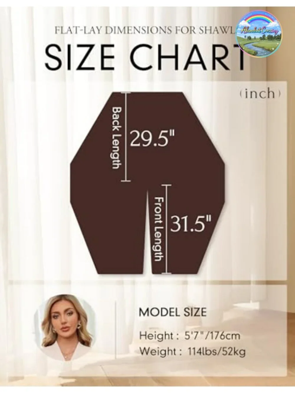 Elegant Open Front Poncho Shawl Wrap Sweater, Rayon Blend